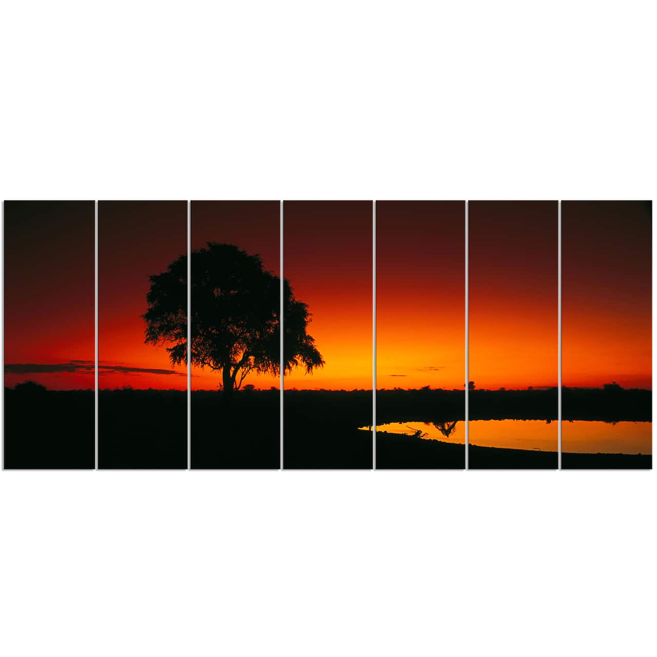 Designart - Sunset View in Tanzania - African Landscape Canvas Art Print